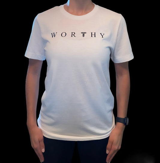 Unisex White WORTHY T-shirt