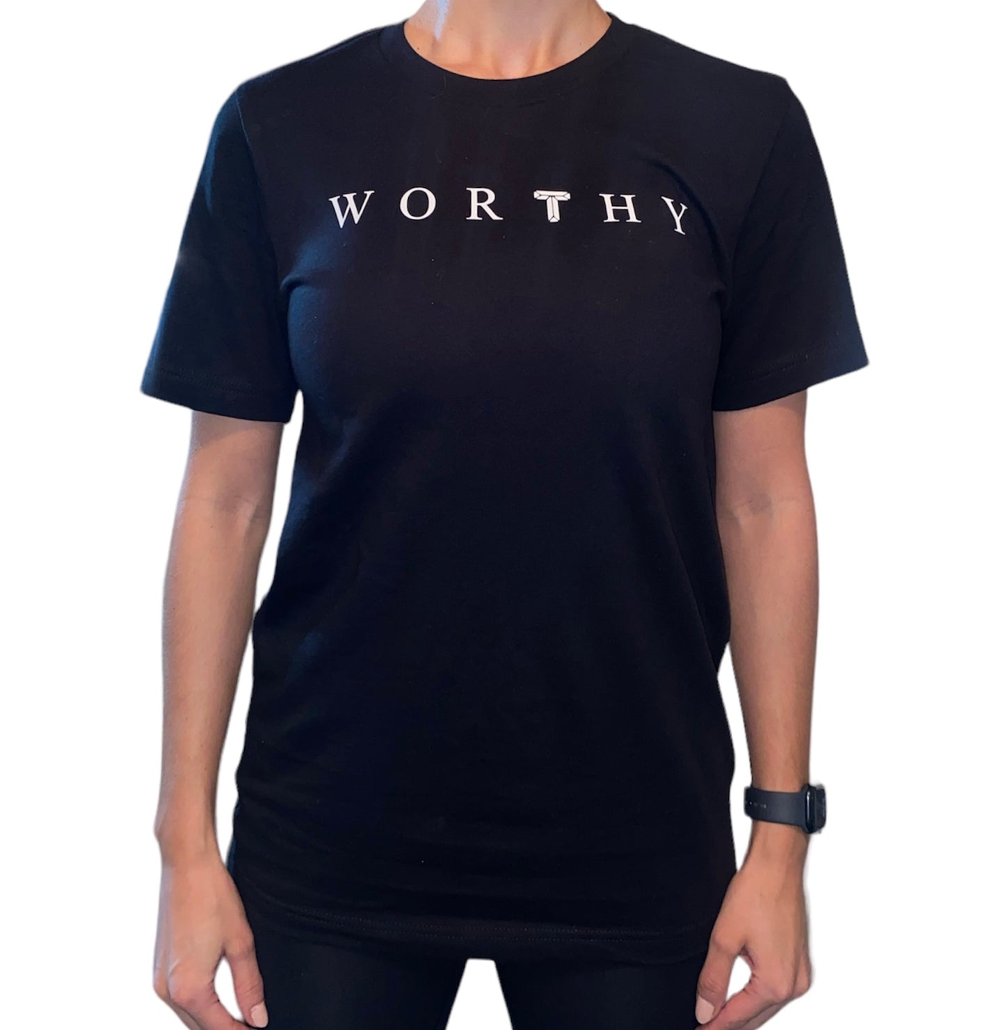 Unisex Black WORTHY T-shirt