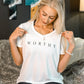 Women’s White WORTHY V-neck